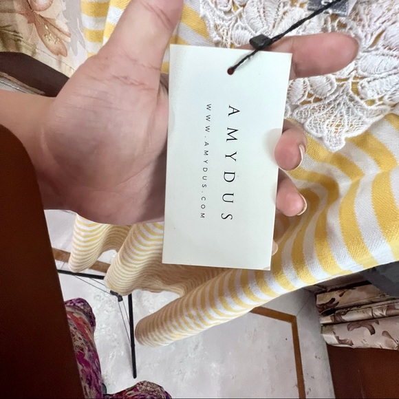 BRAND NEW!Summer Spl AMYDUS Lace embellished Top in XXL ;beautiful Yellow&White - Picture 7 of 11